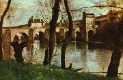 Jean Baptiste Camille  Corot Le Pont de Mantes painting